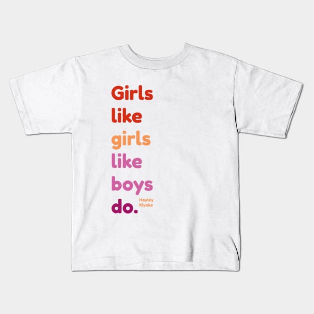 Girls like girls Hailey Kiyoko Kids T-Shirt by MairlaStore